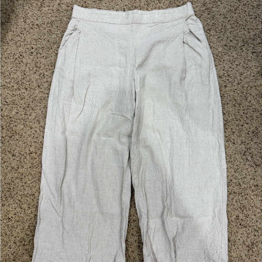 Madewell Petite Cream Linen Pants